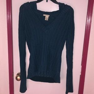DKNY Knit V- Cut  Sweater